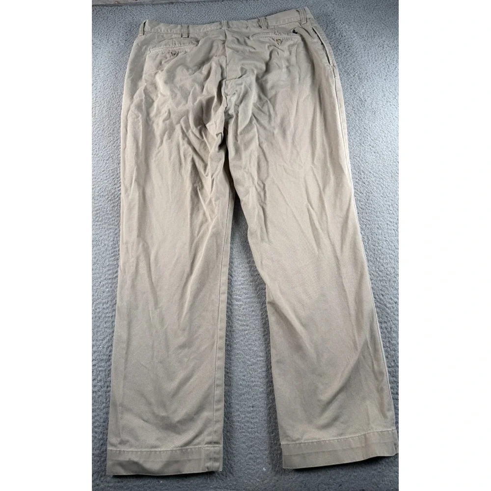 Vintage Polo Ralph Lauren Ethan Pants Men 40x32 Actual (36x30) Tan Pleated Chino